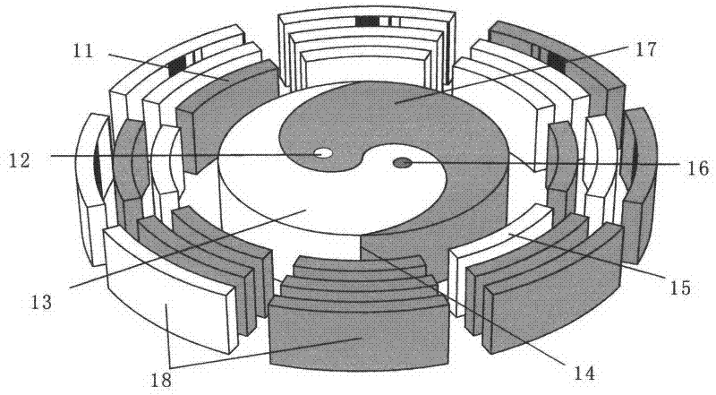 Compound type magnetic subassembly of permanent magnet