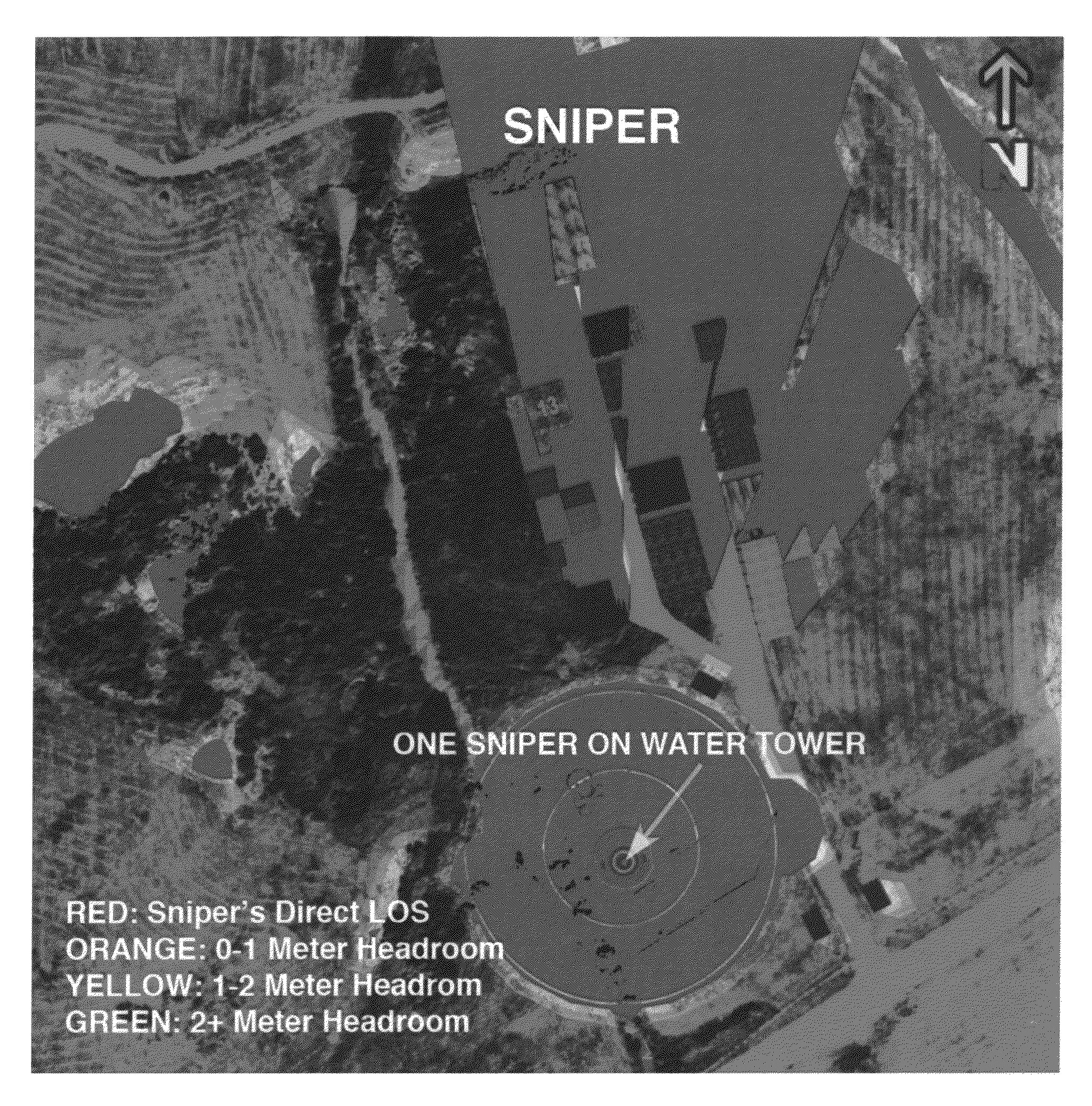 Real-time lines-of-sight and viewsheds determination system