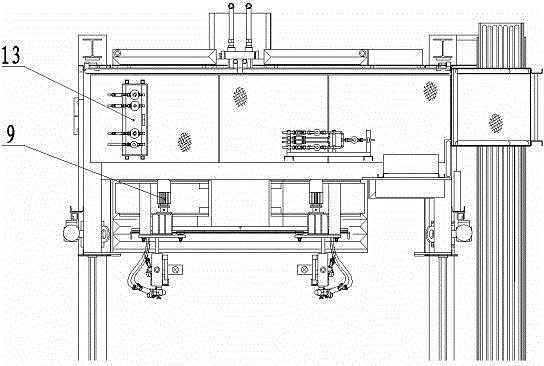 Automatic continuous casting billet flame cleaning device and operation method thereof