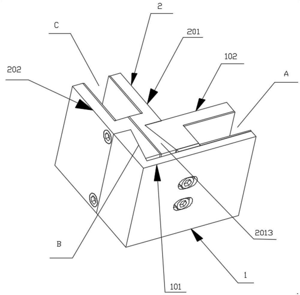 Dovetail joint type embedded connecting piece and office table