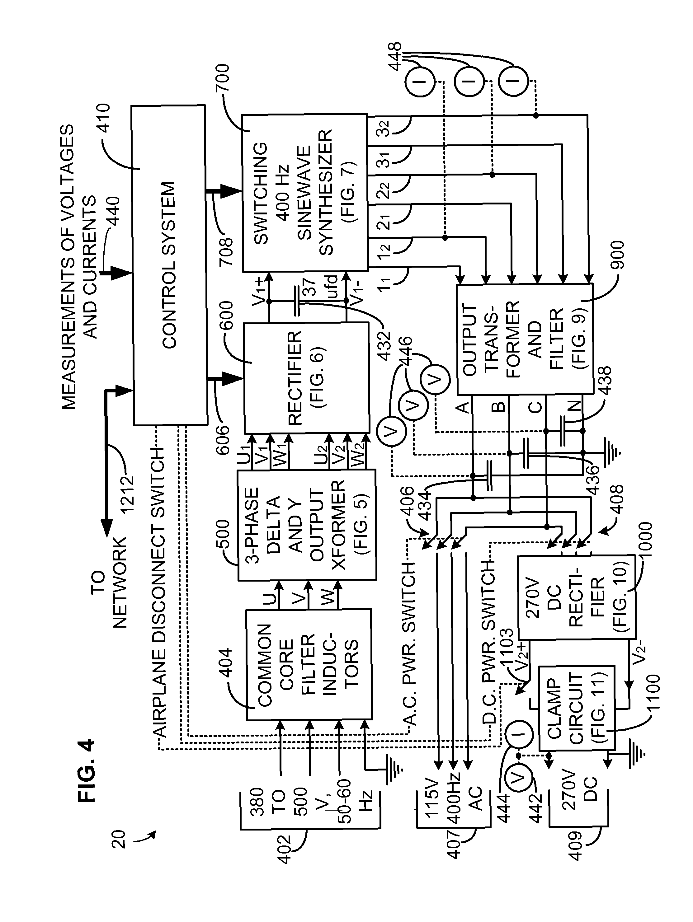 Multi-voltage power supply for a universal airplane ground support equipment cart