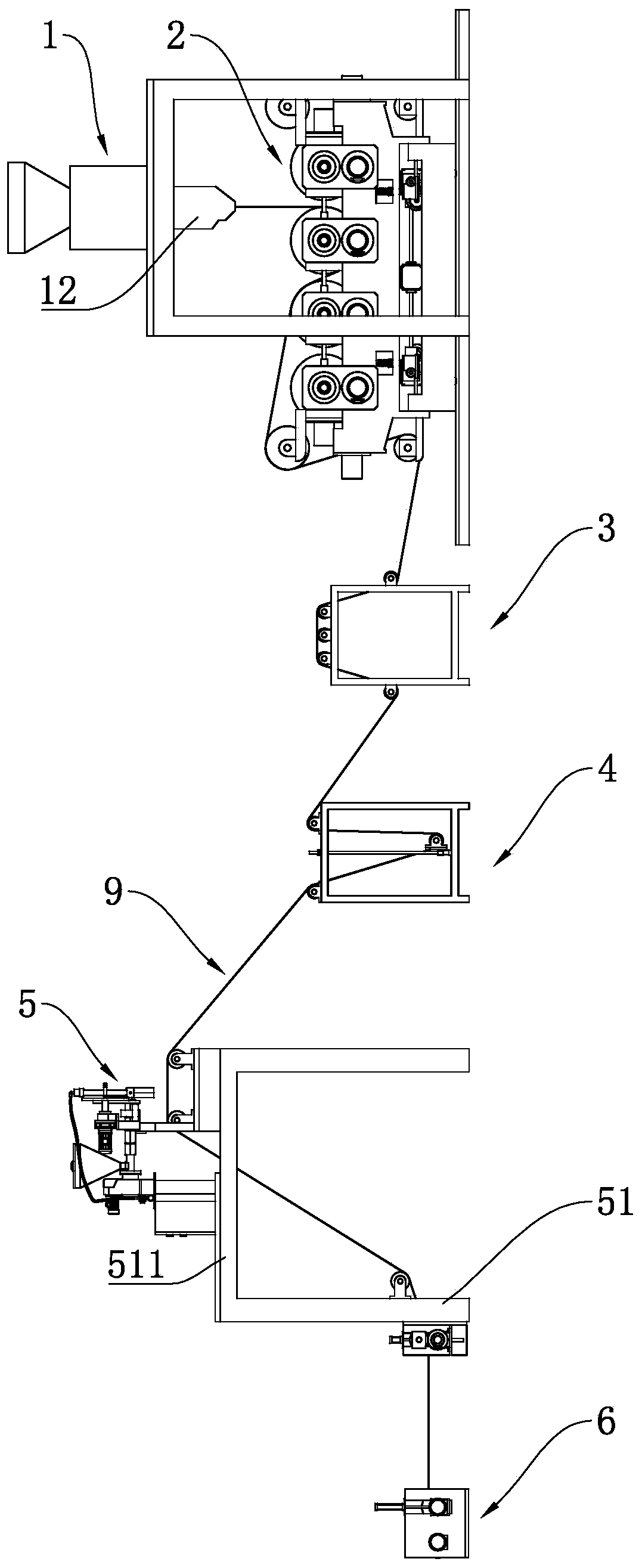 Secondary spray roughing device, and production line and process for textured geomembrane