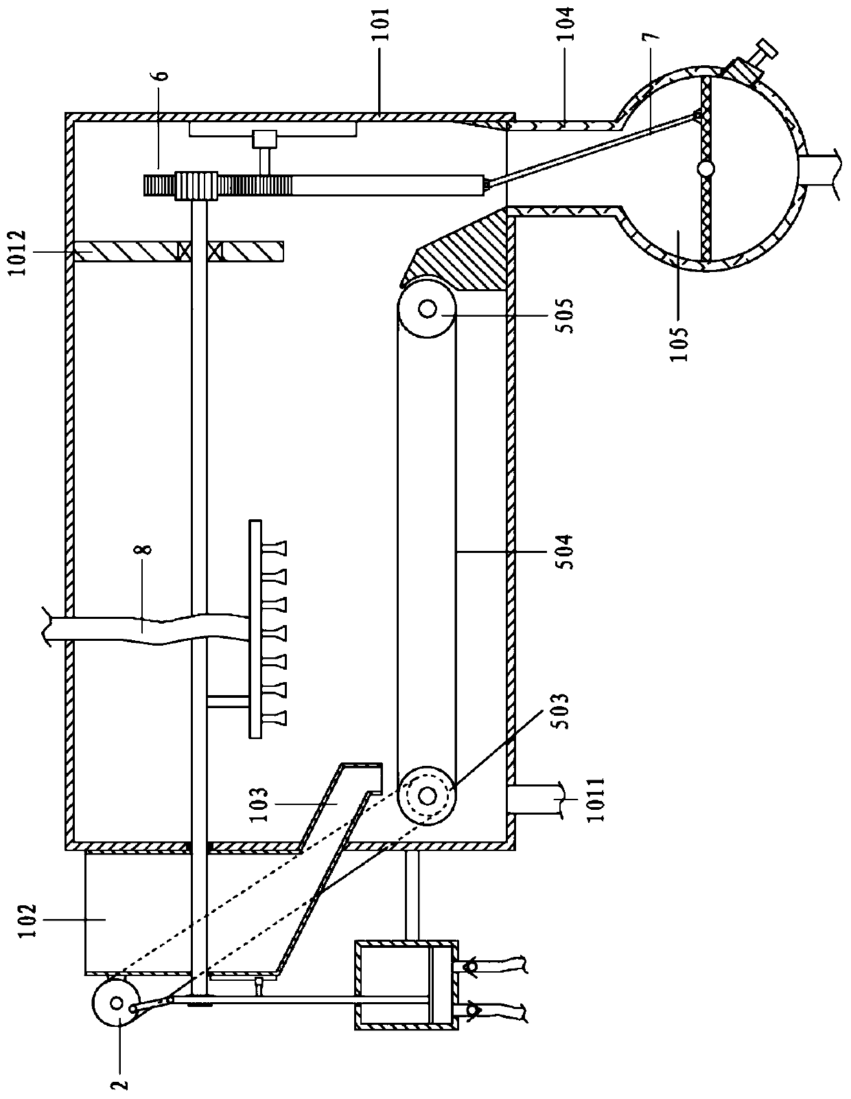 Cleaning and draining system for mechanical part machining