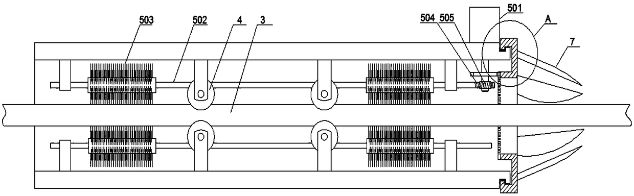 A foreign matter removal device for overhead transmission lines