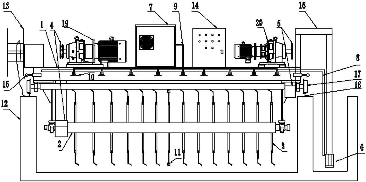 Rake turning machine