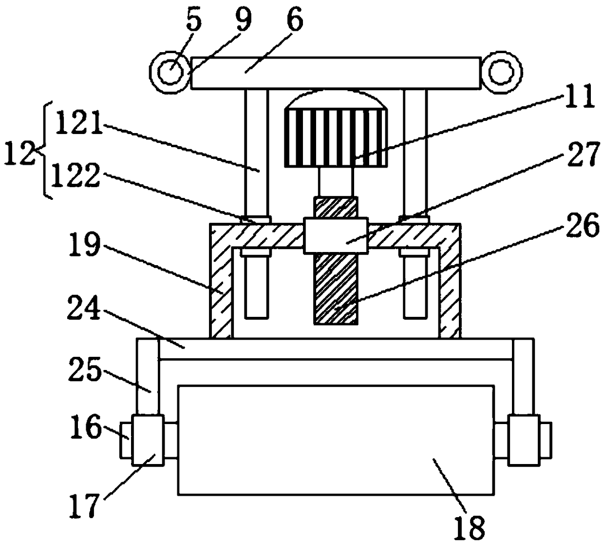 Machine facilitating cloth pressing for printing machine