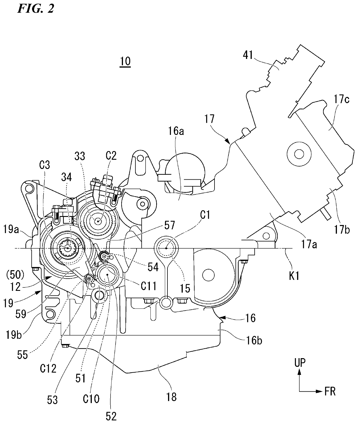 Vehicle transmission structure