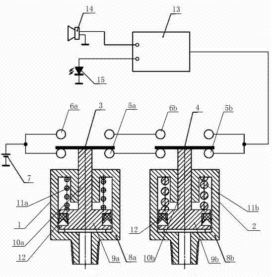 Air brake fault alarm device for railway vehicle