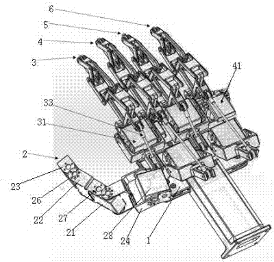 Bionic mechanical palm based on netlike linkage structure