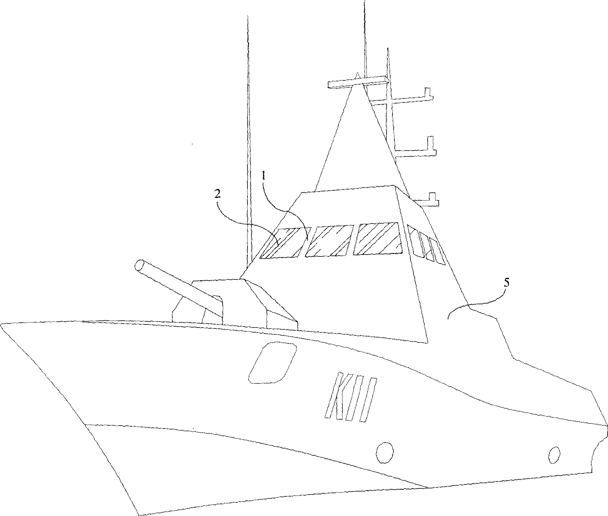 Warship bridge window fastening structure with explosion preventing and buffering functions and fastening method thereof