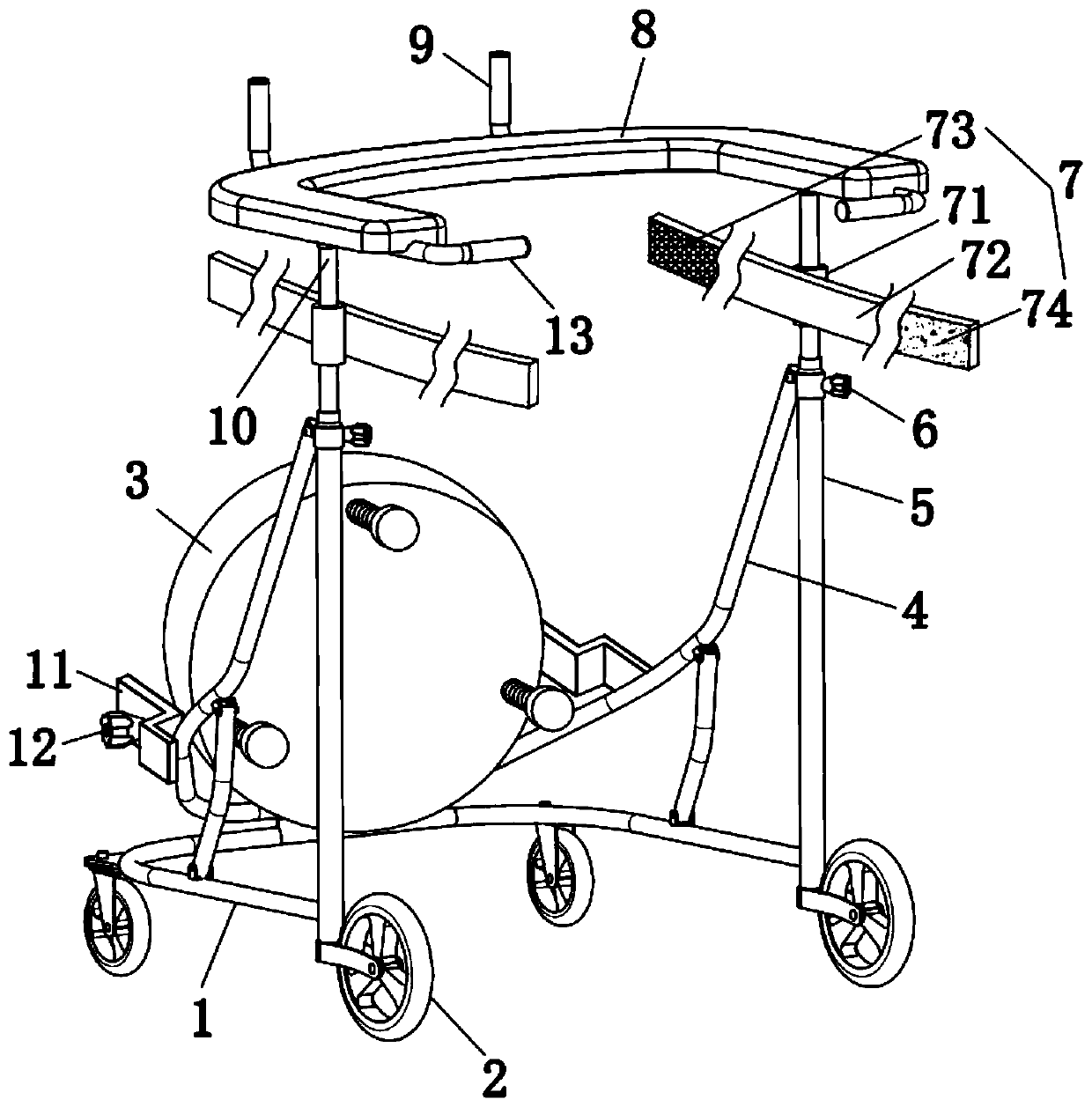 Orthopaedic nursing walking aid device