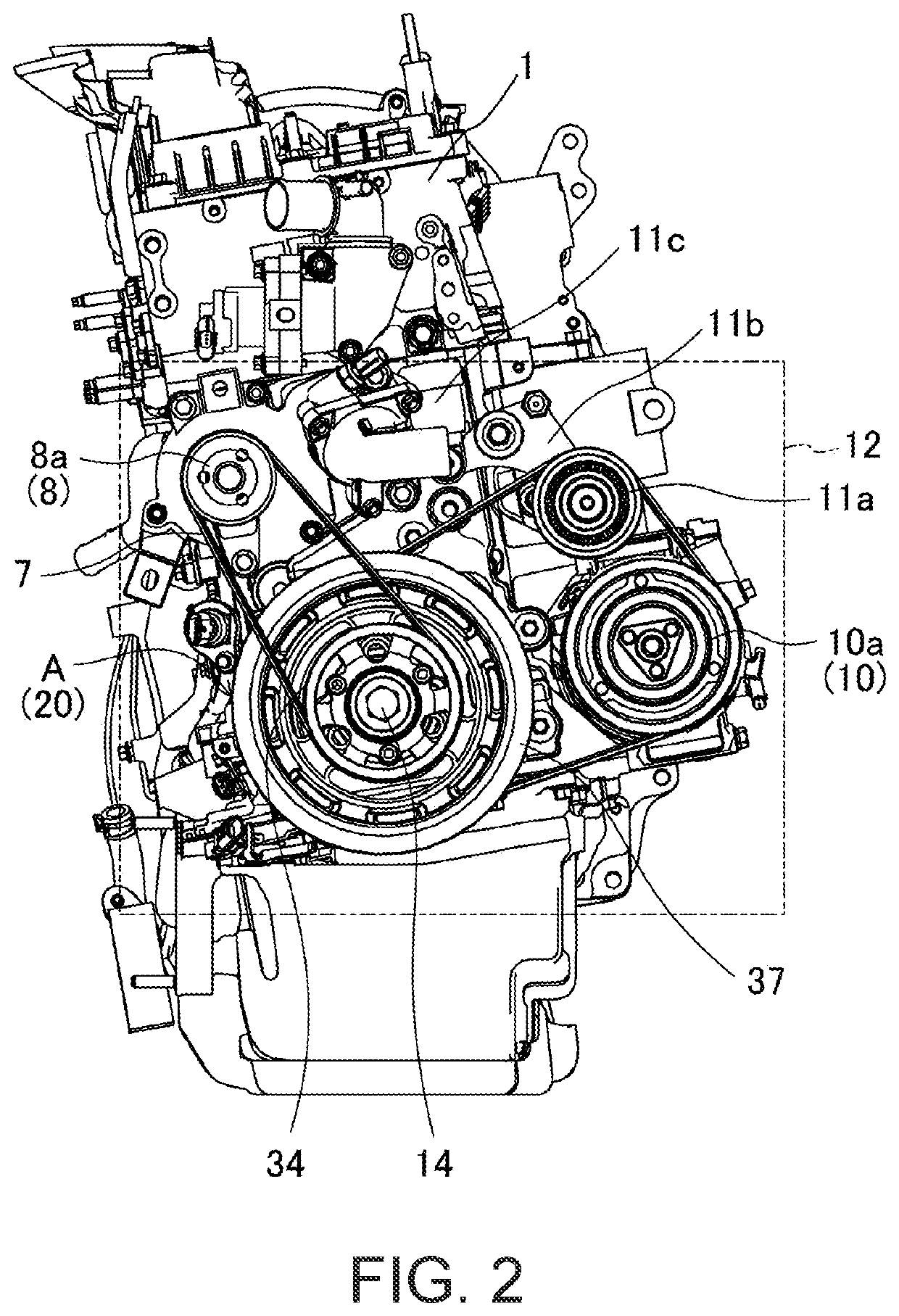 Engine crank pulley structure