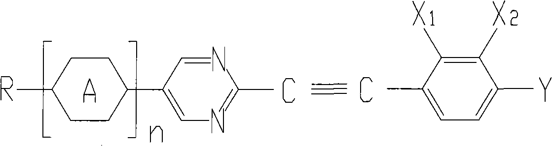 2-site ethynyl contained pyrimidine ring liquid crystal compounds and method for preparing the same