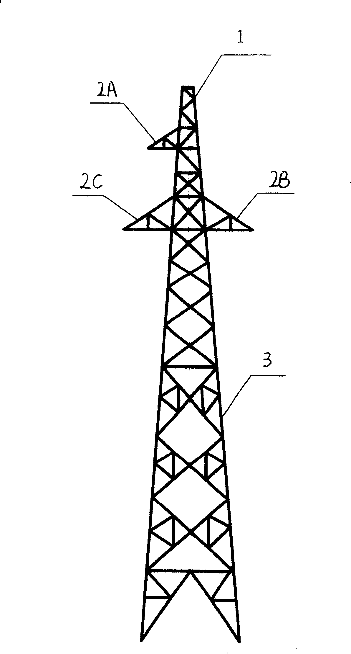 Iron tower for power transmission