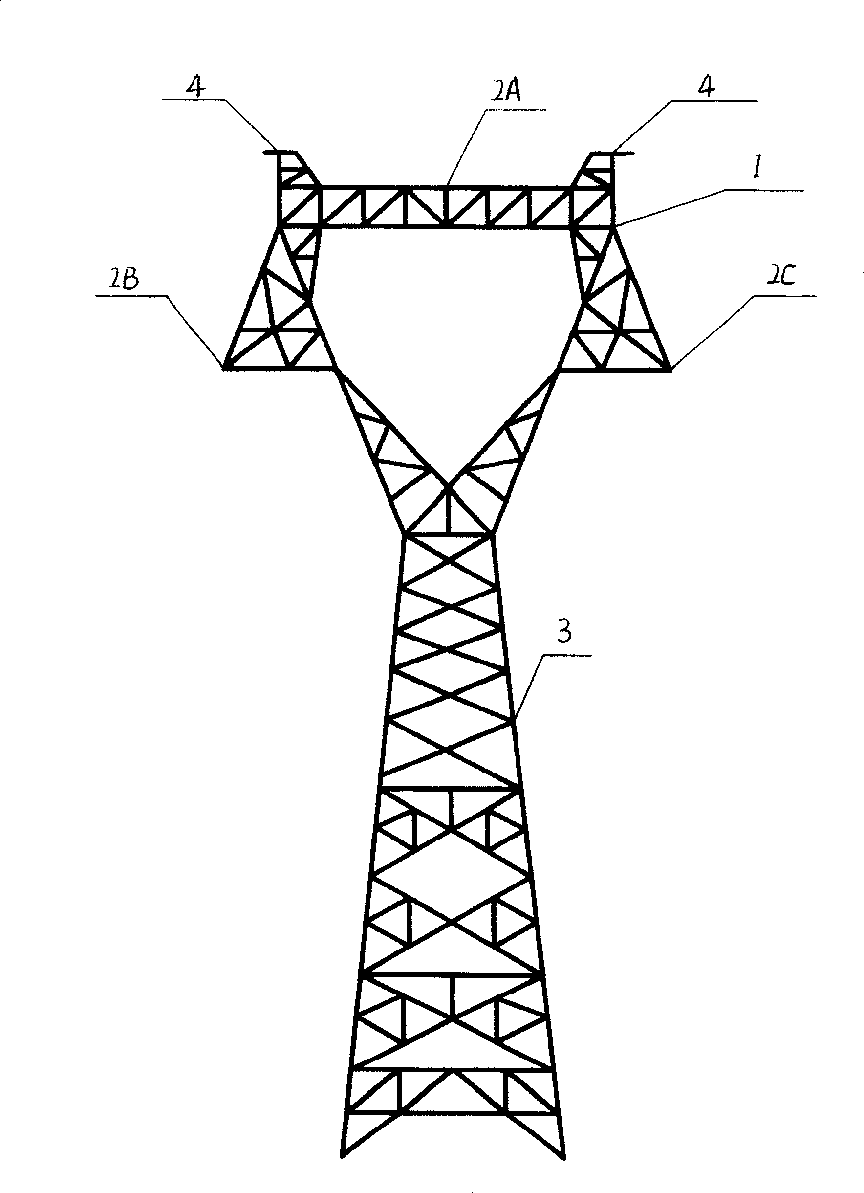 Iron tower for power transmission