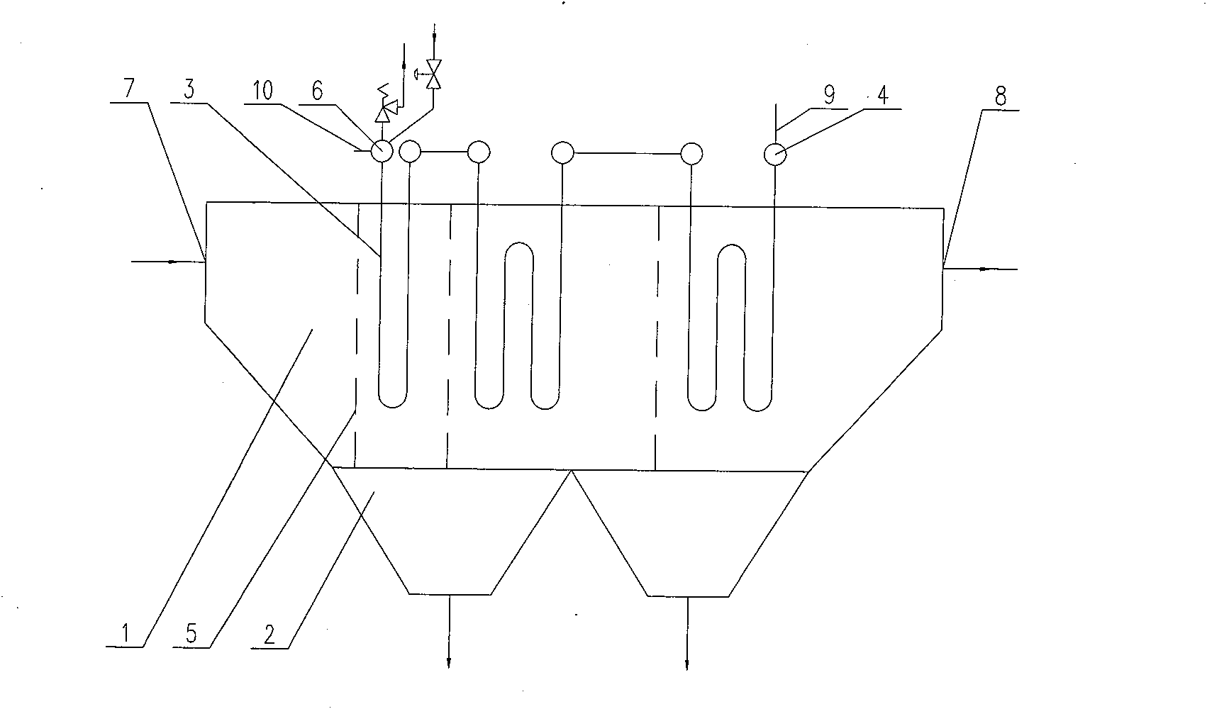 Integrated fume dustfall stem superheater