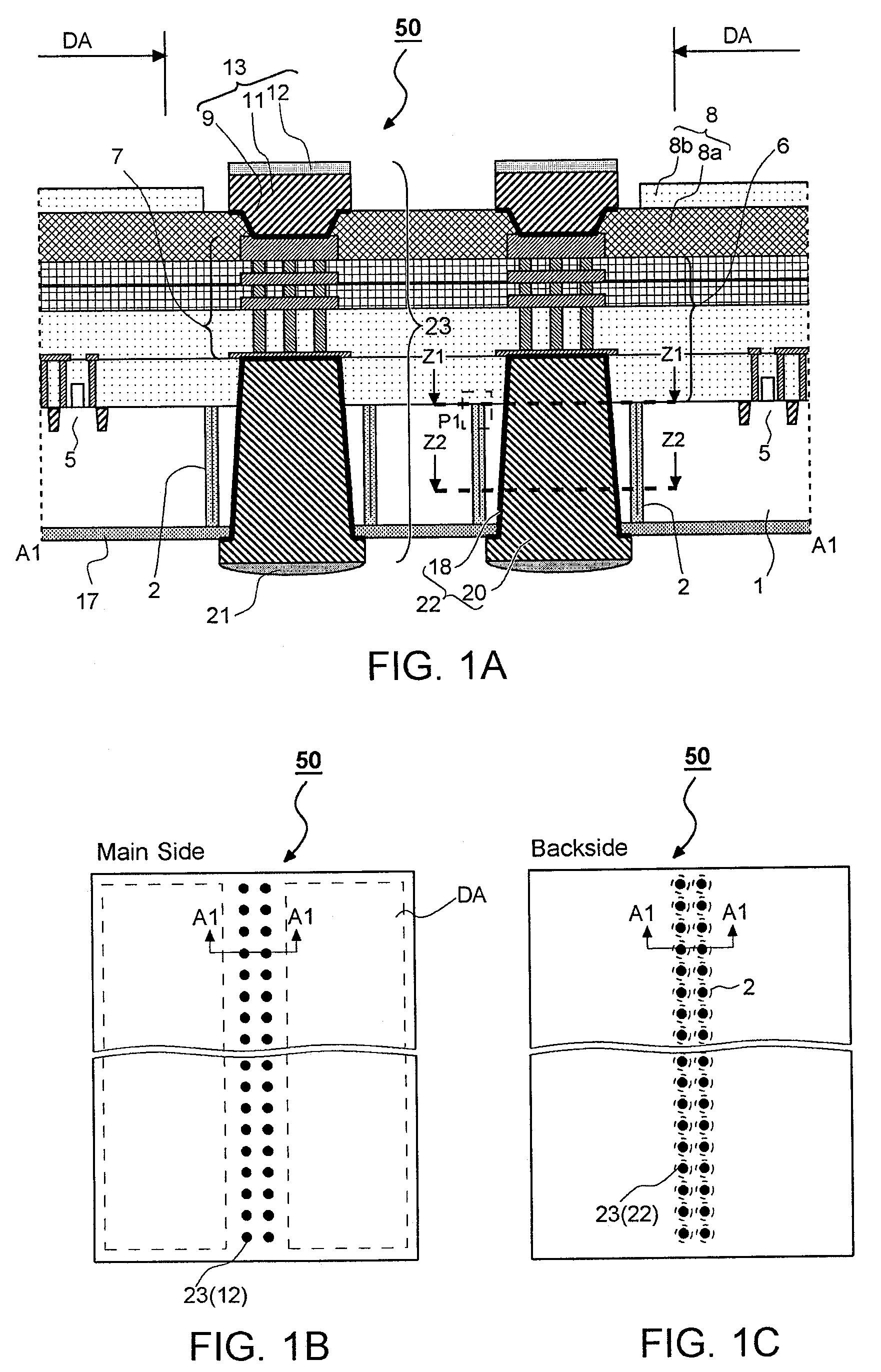 Semiconductor device having through-substrate via with insulating portion