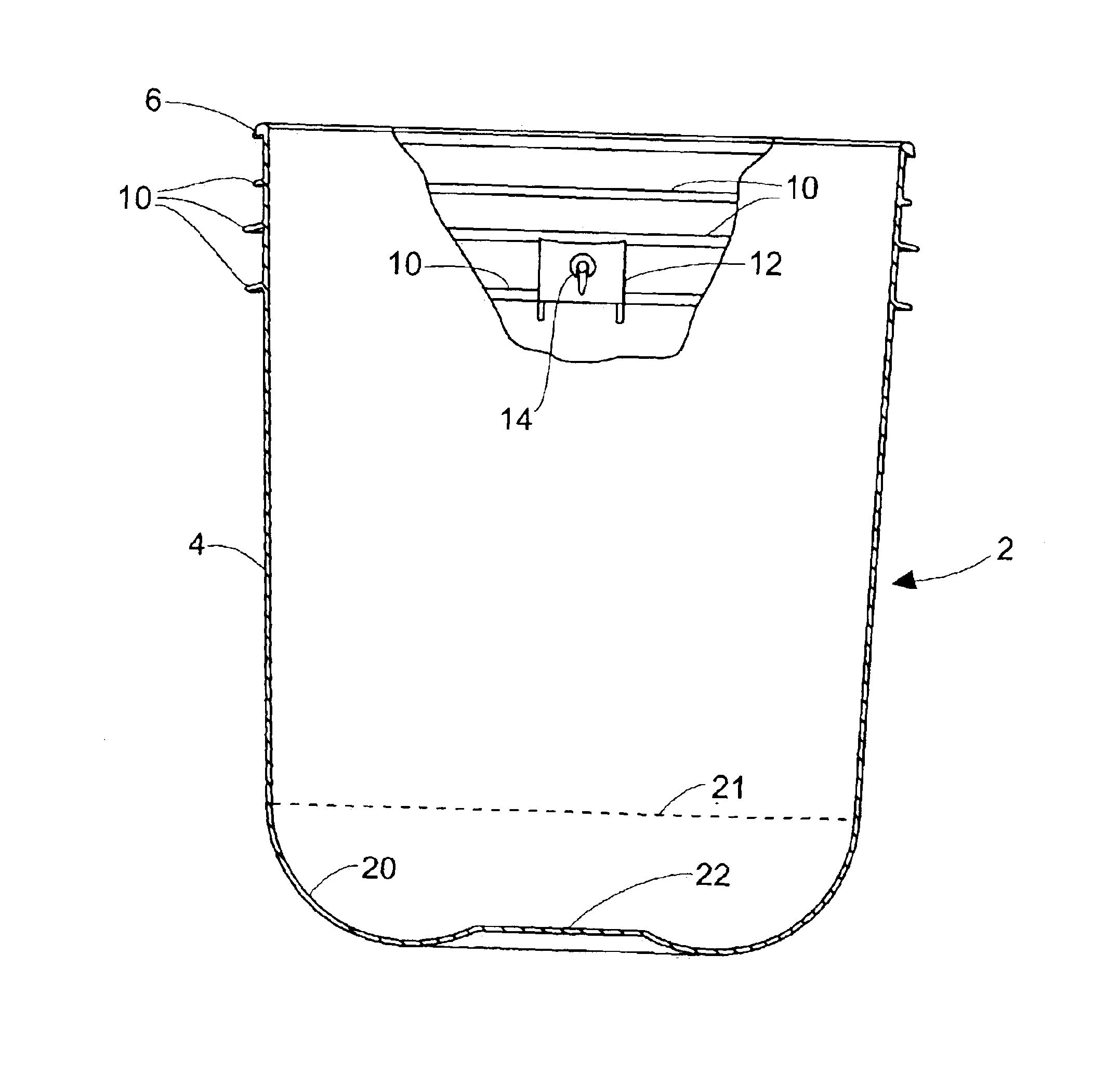 Container with child drowning protection