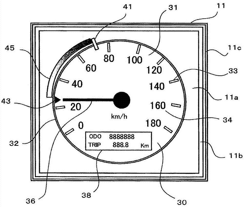 Speed displaying device and speed displaying method