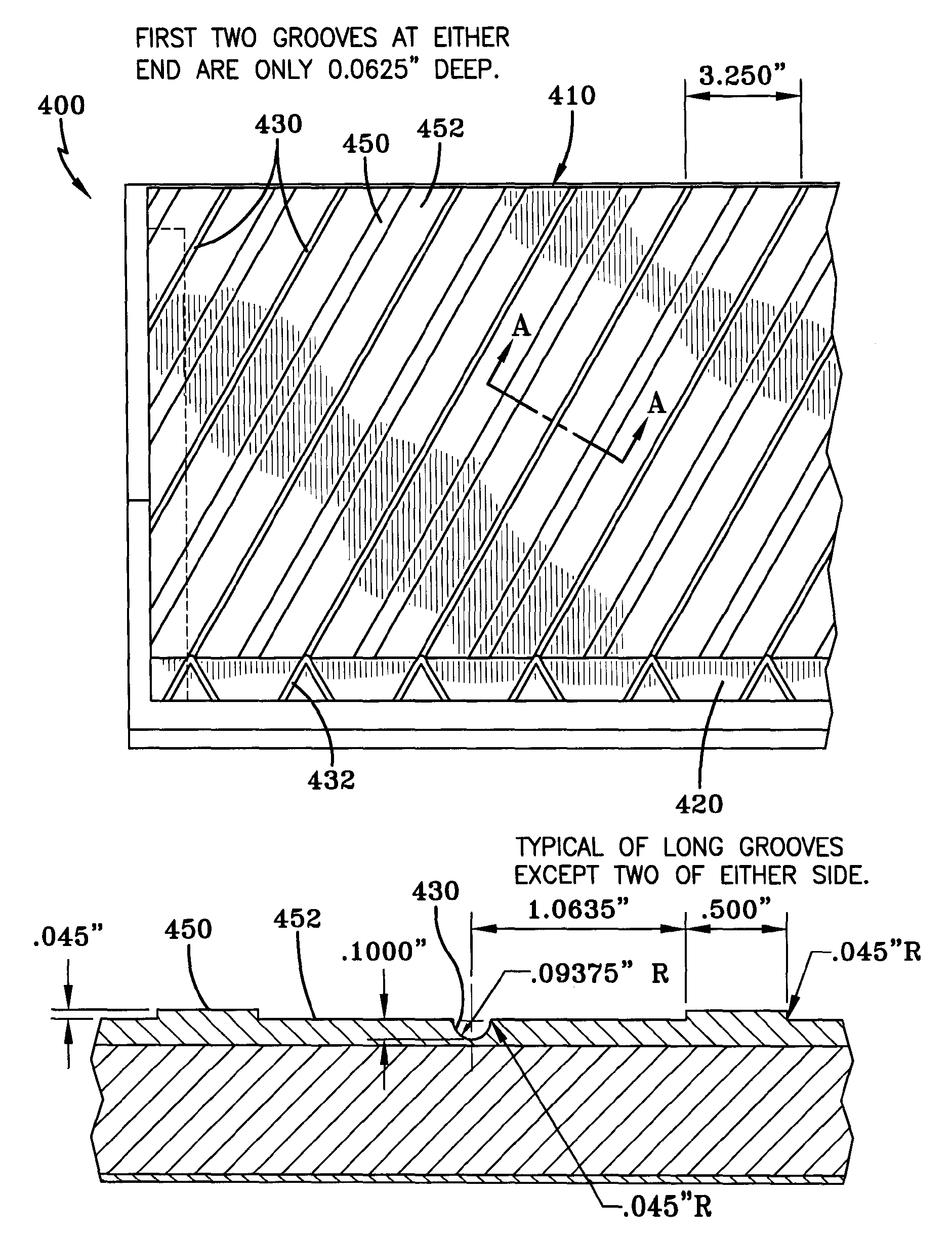 Siding having facing and backing portion with grooved and ribbed backing portion surface