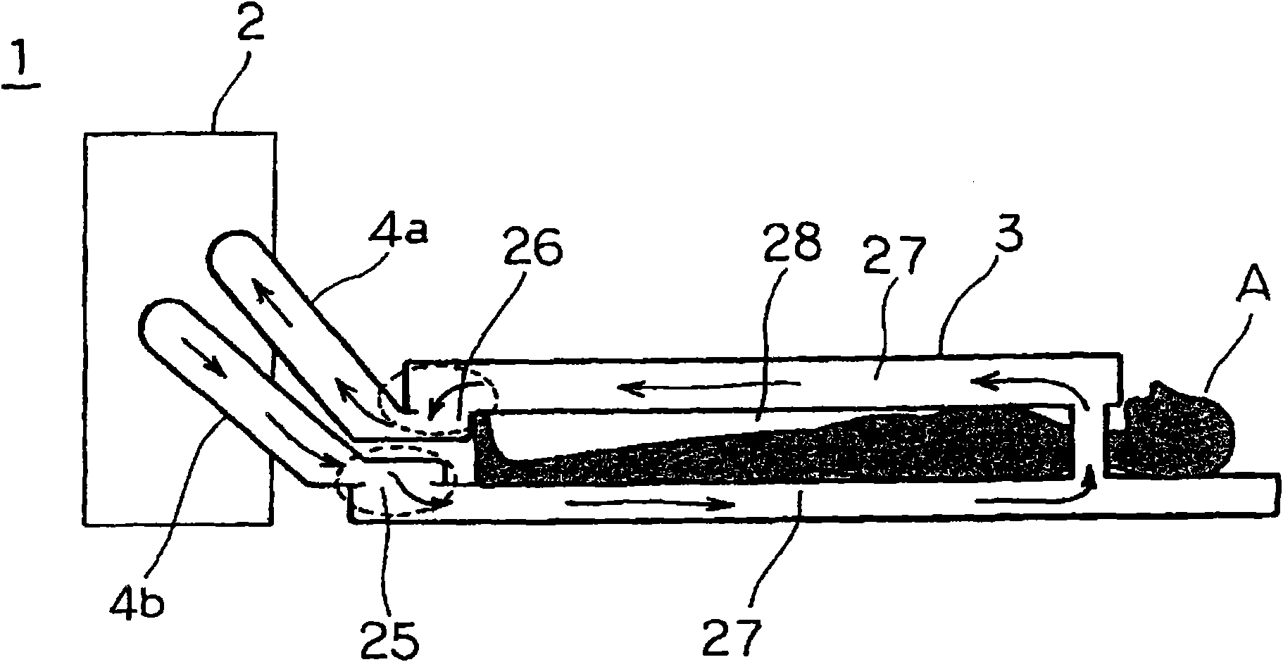 Bedding in which temperature-controlled air circulates