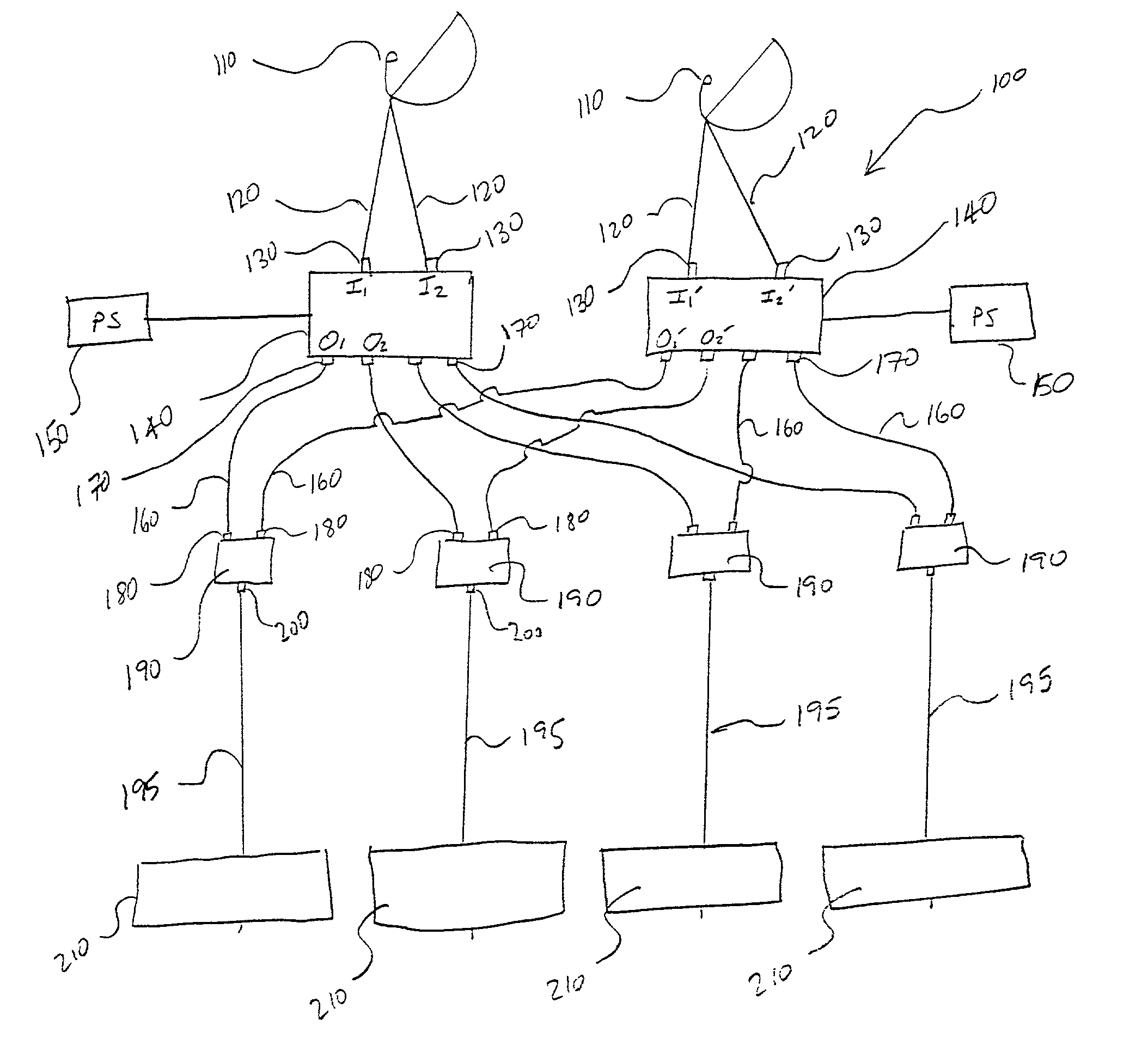 System and method for providing satellite signals to multiple receiving units