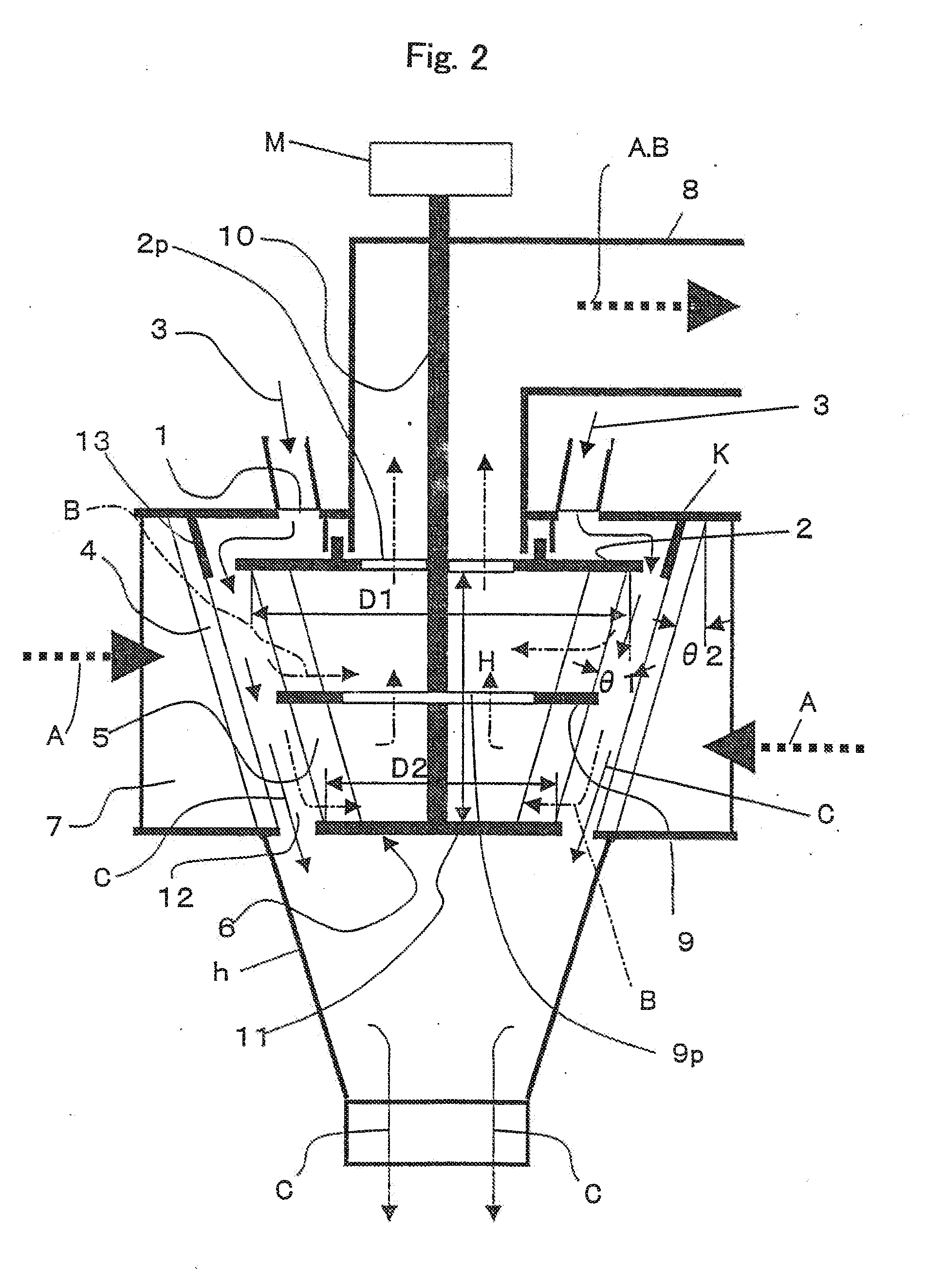 Centrifugal air classifier