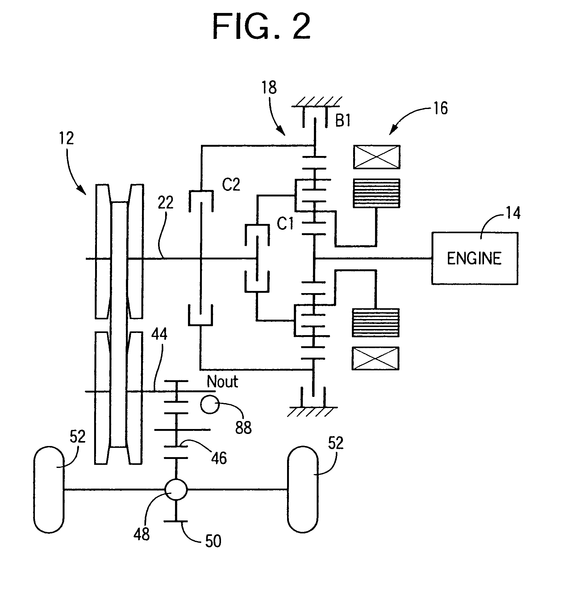 Hybrid drive system wherein clutch is engaged when engine speed has exceeded motor speed upon switching from motor drive mode to engine drive mode