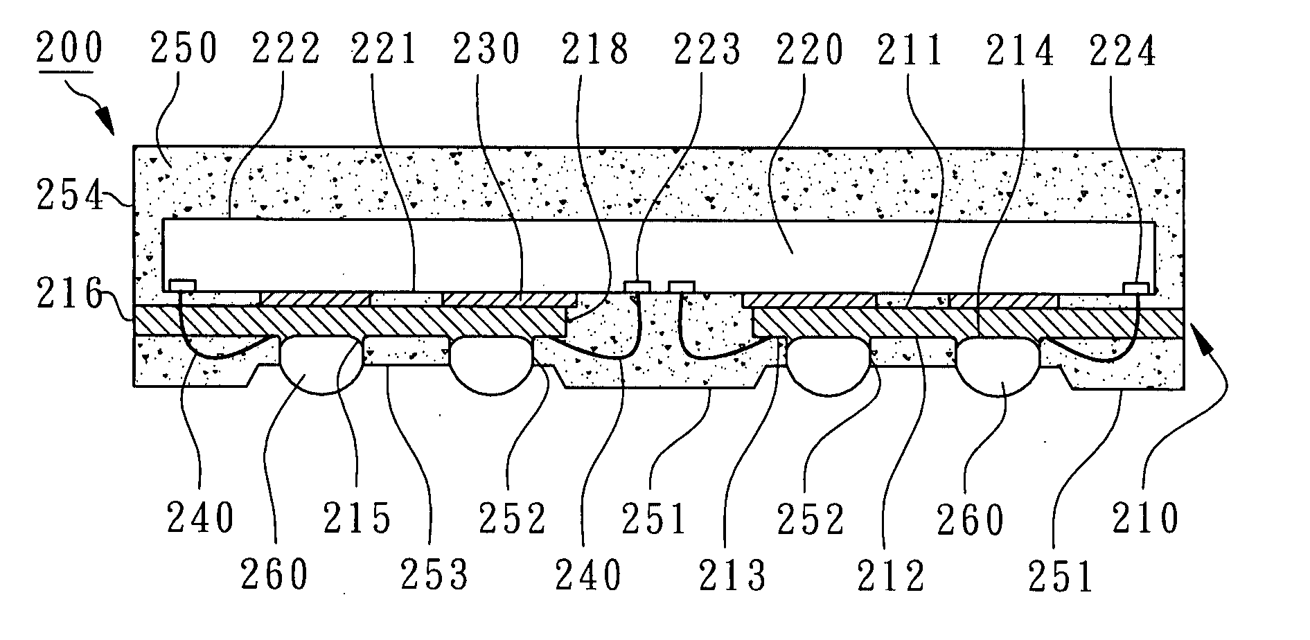 BGA package with leads on chip