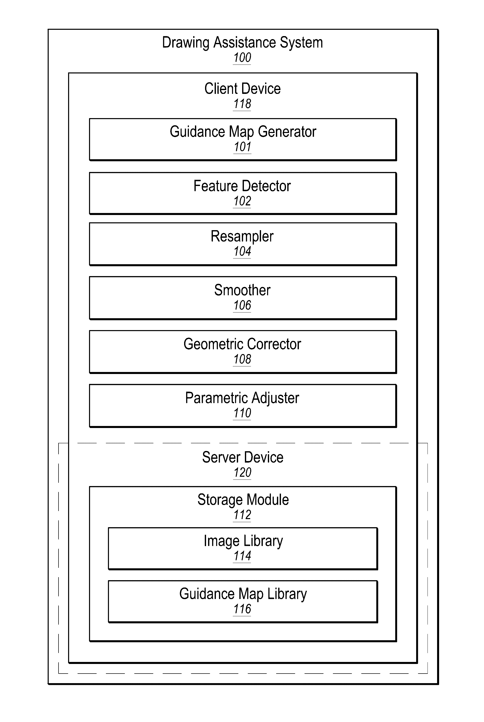 Providing drawing assistance using feature detection and semantic labeling