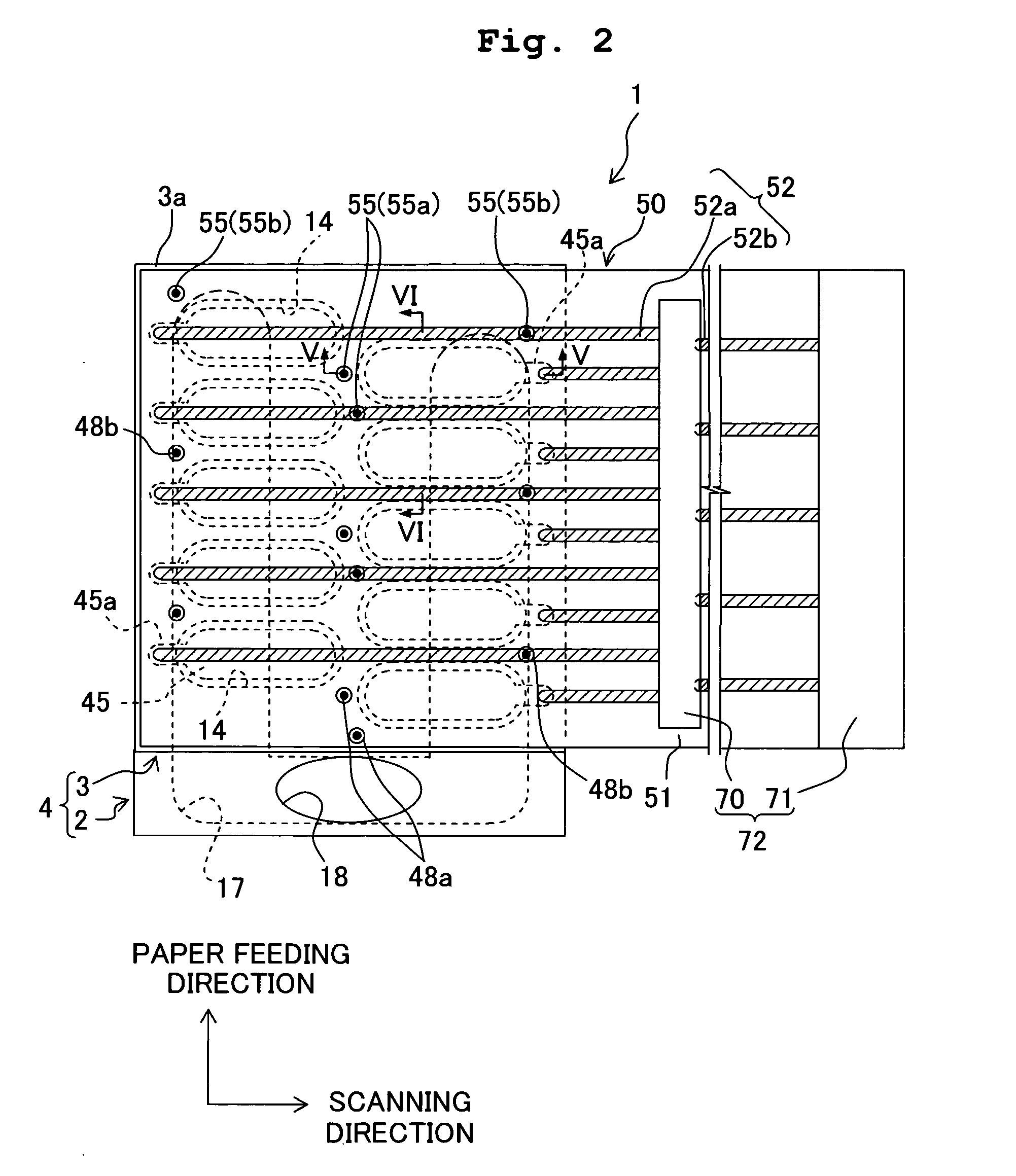 Printer, liquid discharging head, and flexible flat cable of liquid discharging head