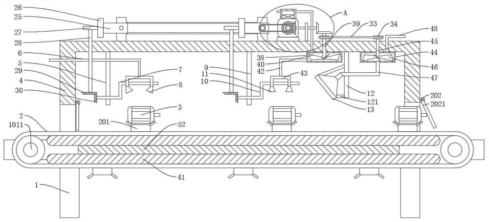 Motor paint spraying production line and using method thereof