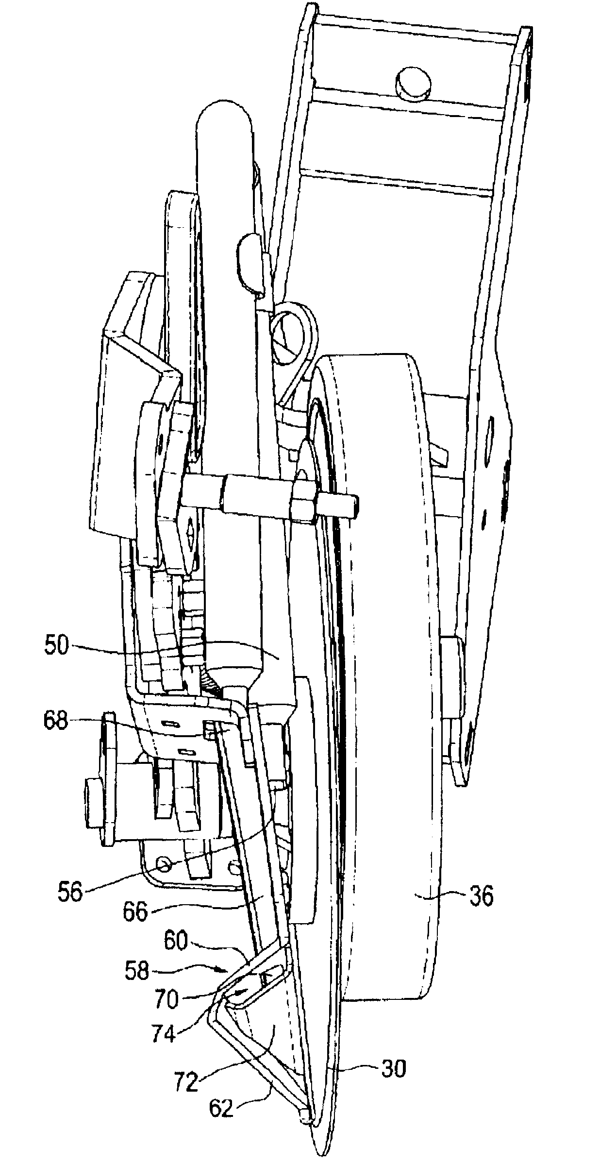 Furrow opener apparatus with two way depth control