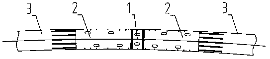 Connection method of curve concrete rail beams