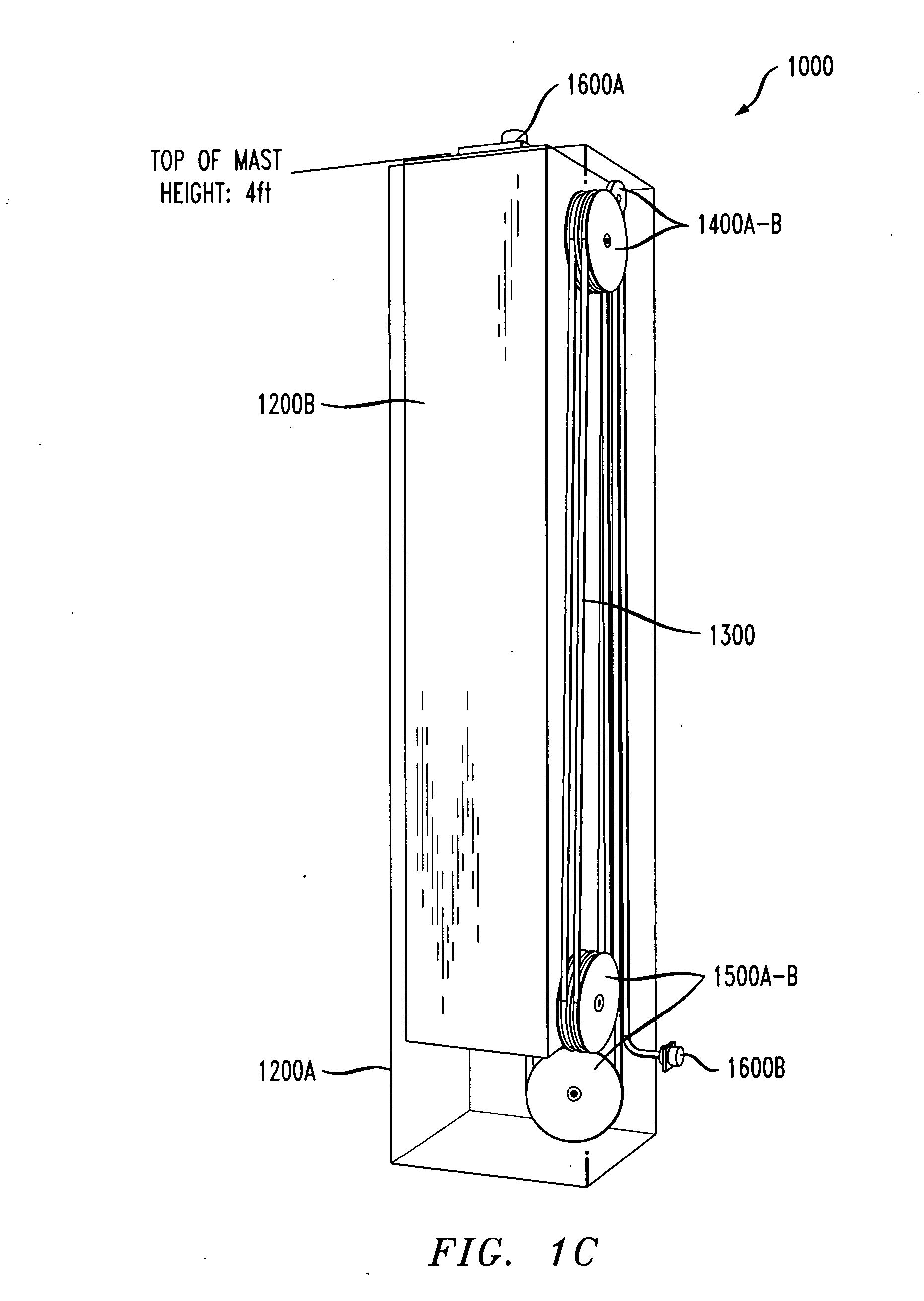 Telescoping mast cable storage system