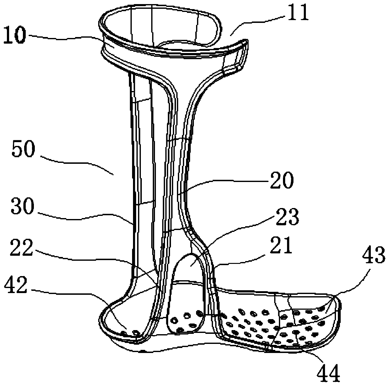 3D printing integrally formed ankle foot orthosis and manufacturing method thereof