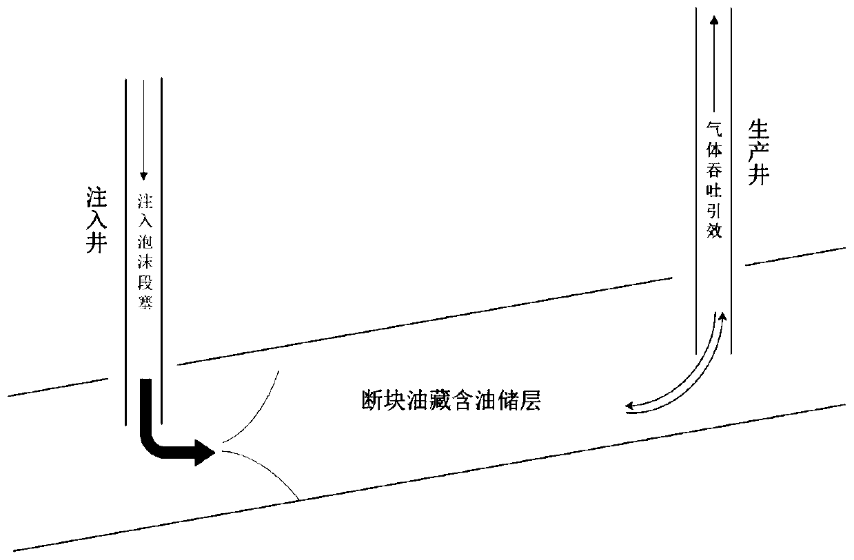 Method for improving recovery by using foam flooding assisting nitrogen soaking in fault block oil reservoir