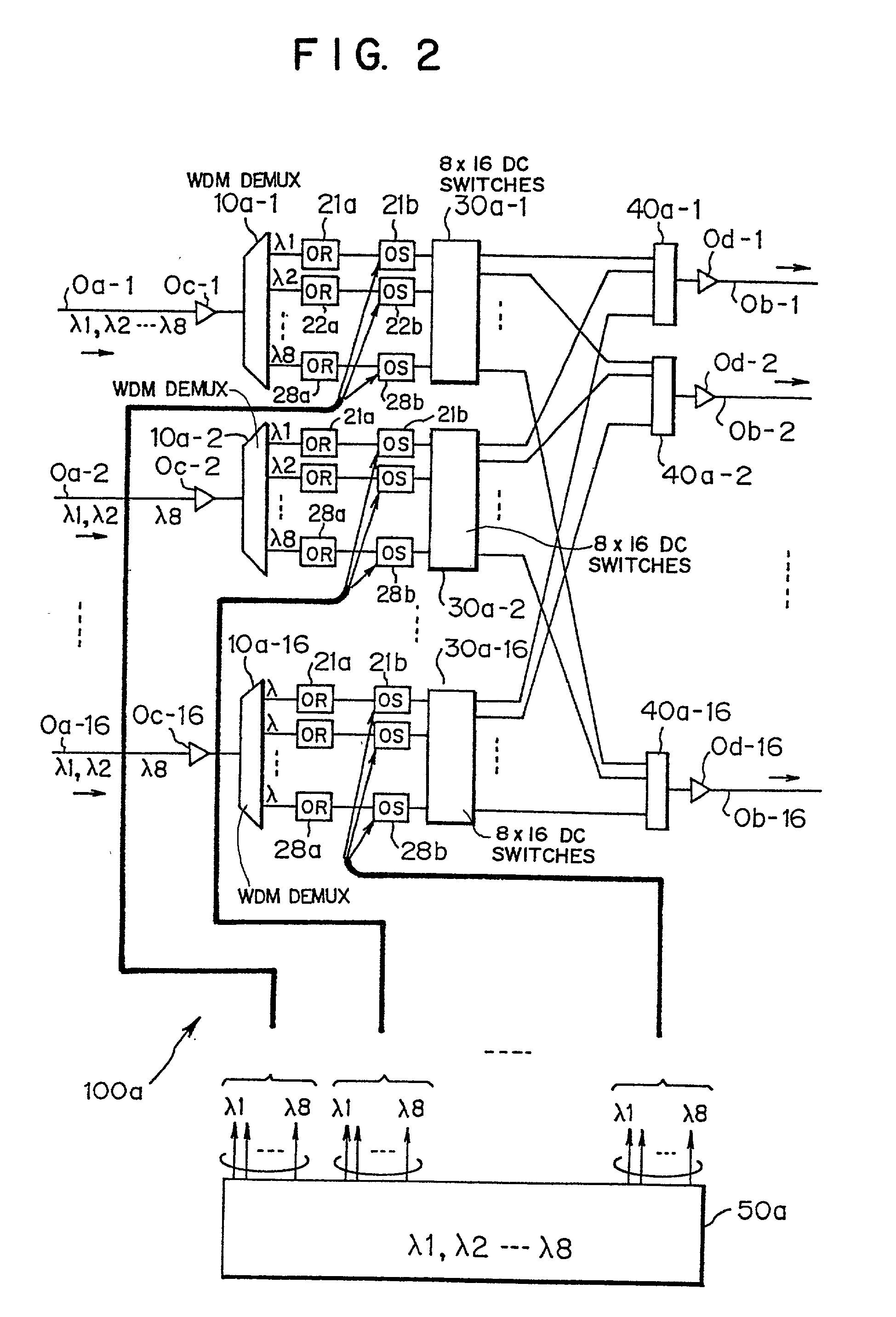 Optical cross connect unit, optical add-drop multiplexer, light source unit, and adding unit