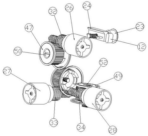 Diamagnetic three-dimensional gear tripod head