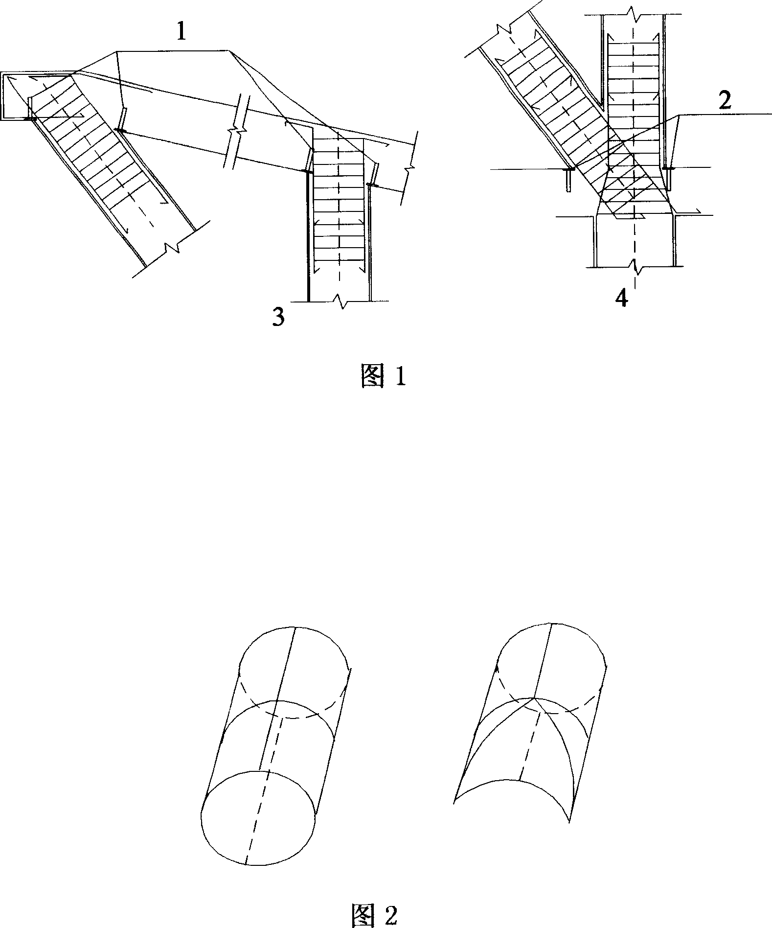 Construction method for combined V-shape steel pipe concrete pile