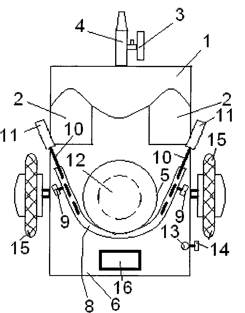 Power-driven cart device convenient for conveying patients during oxygen inhalation, transfusion and abdomen supporting