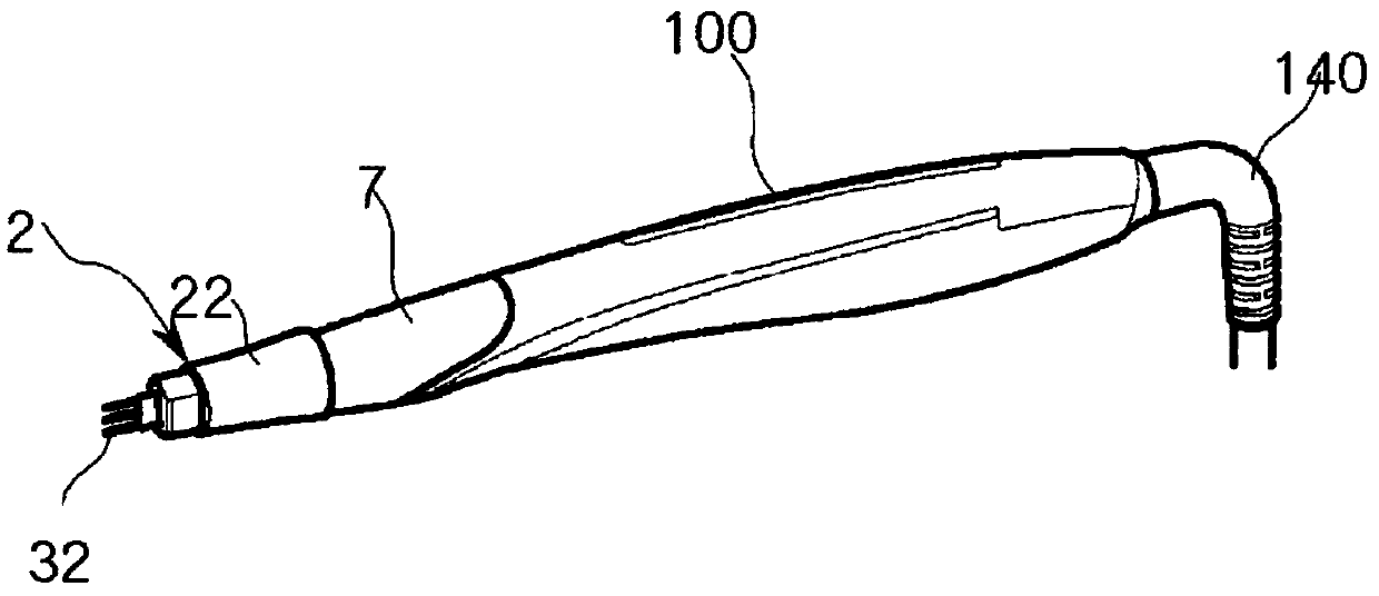 High-frequency hand piece for skin treatment