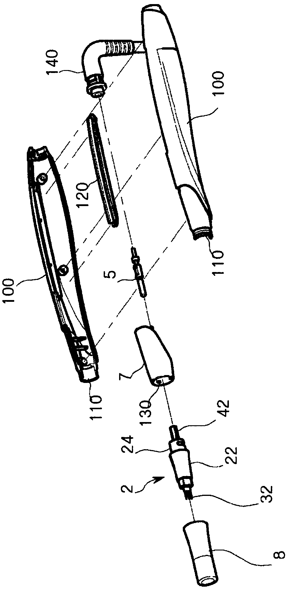 High-frequency hand piece for skin treatment