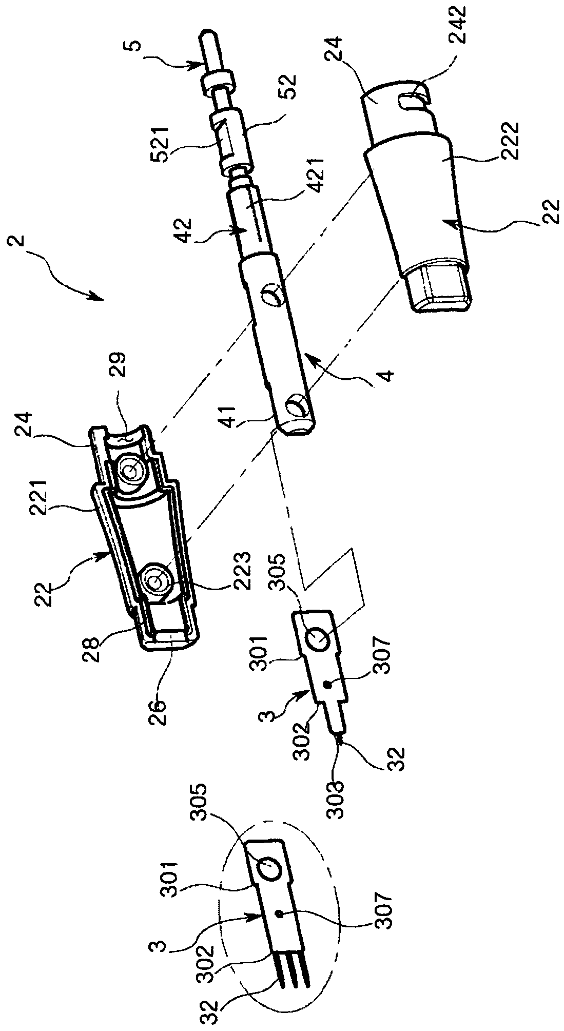 High-frequency hand piece for skin treatment