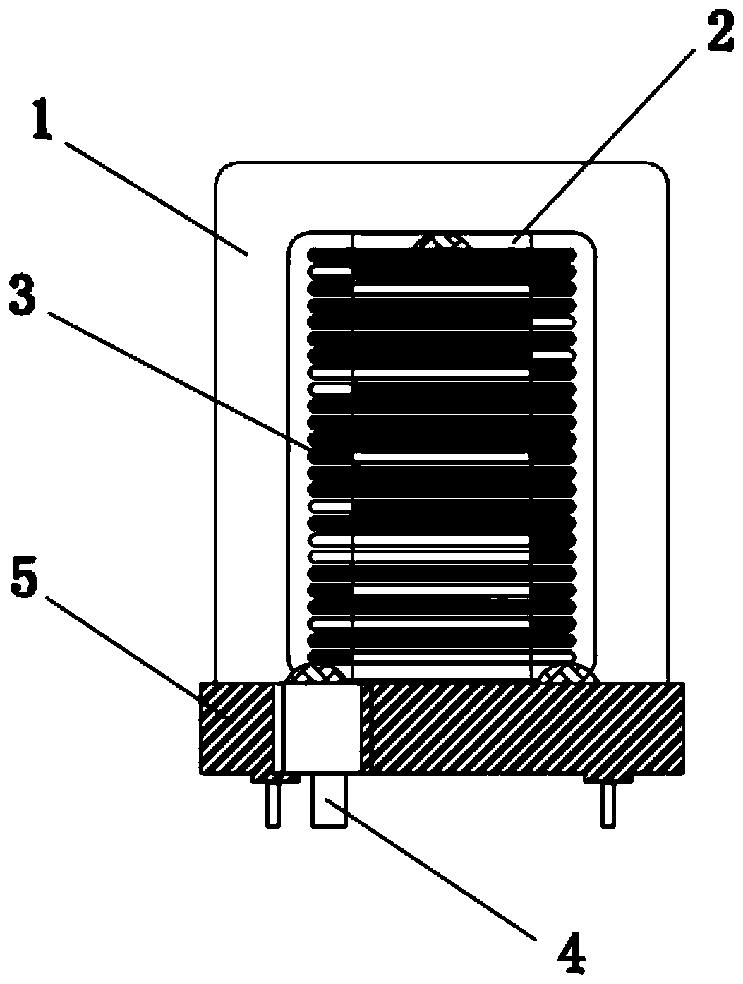 PFC inductor vertically wound by flat wires shaped like Chinese character 'ri '