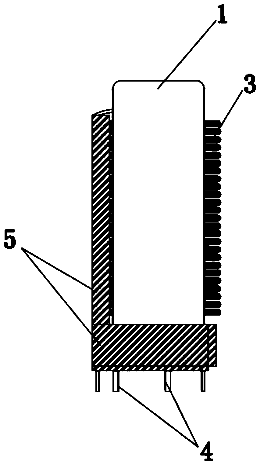 PFC inductor vertically wound by flat wires shaped like Chinese character 'ri '