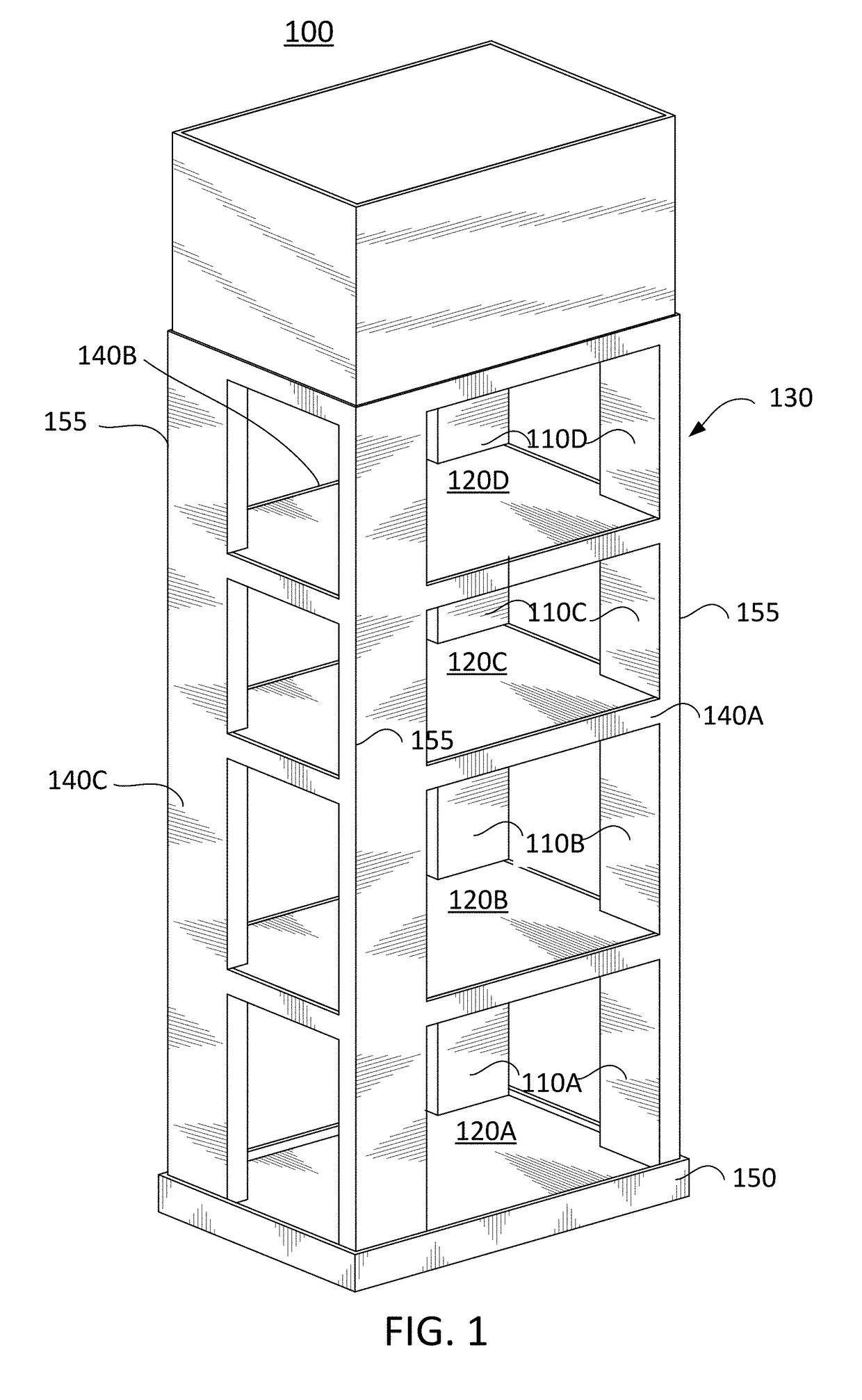 Display Unit with Built-in Shelving Supports