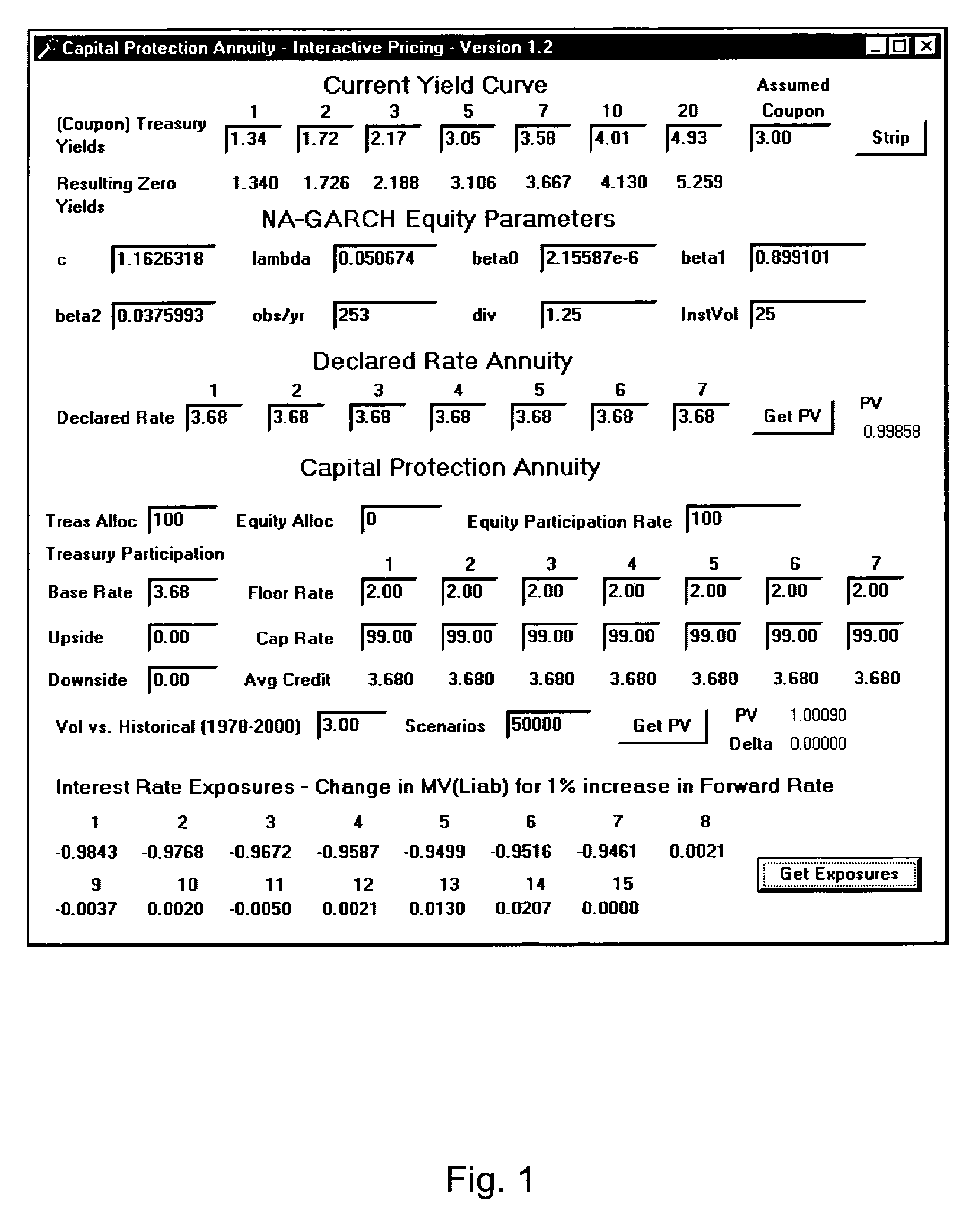 Computer based system for pricing an index-offset deposit product