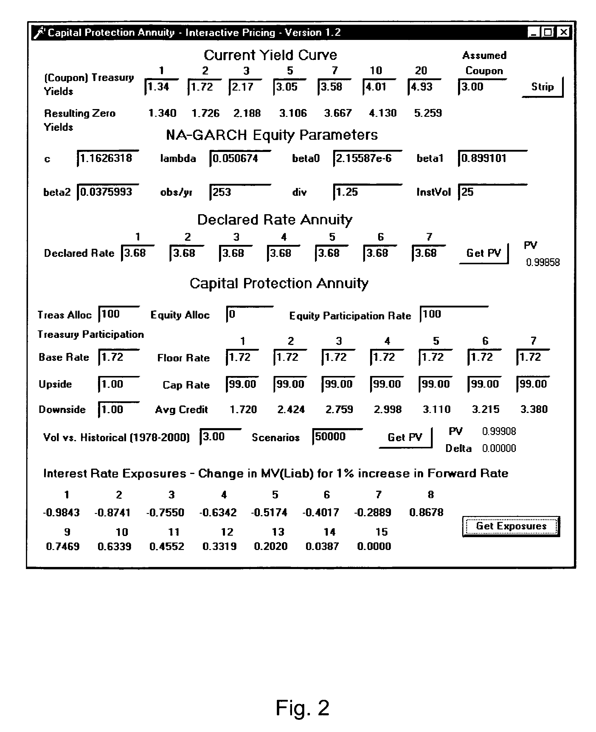 Computer based system for pricing an index-offset deposit product