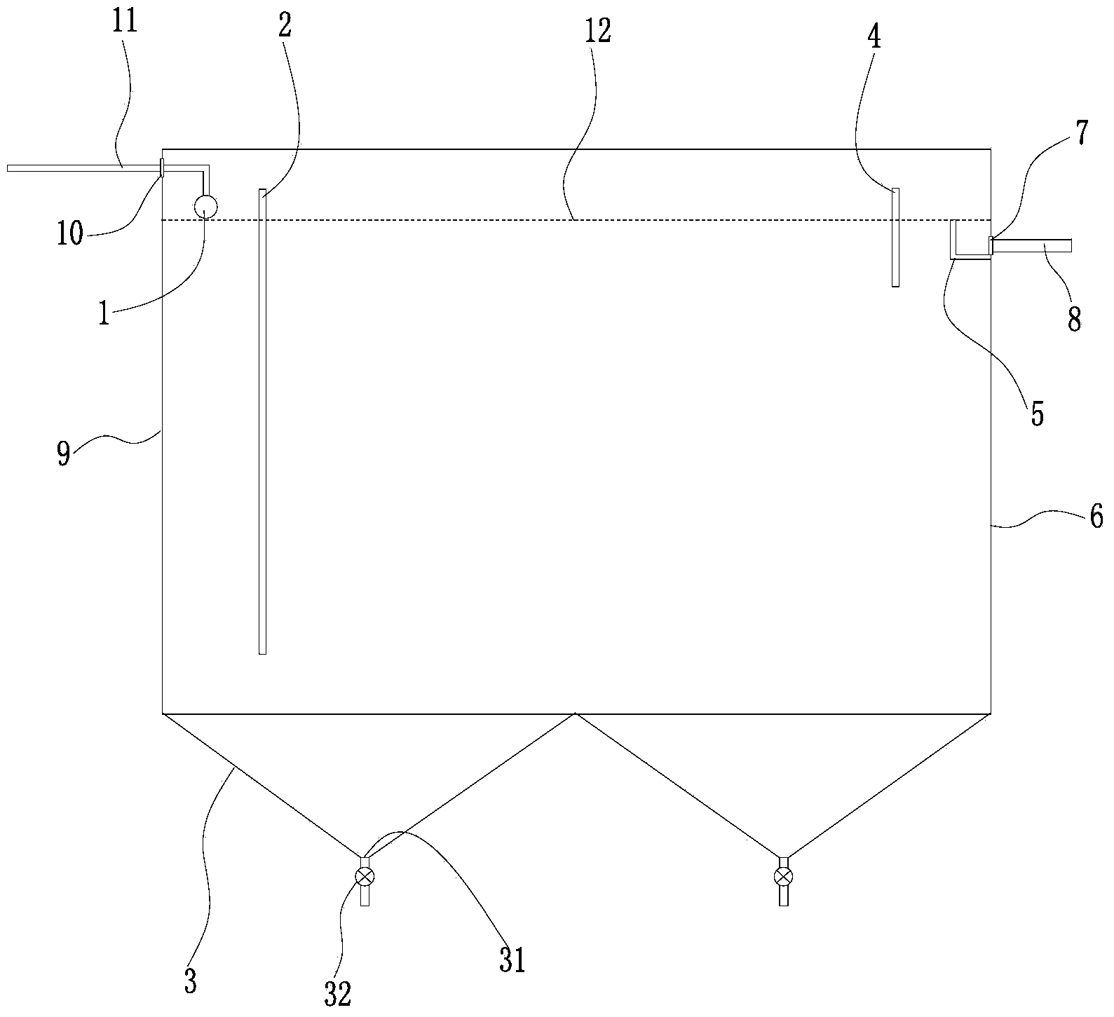 Settling tank for sewage treatment